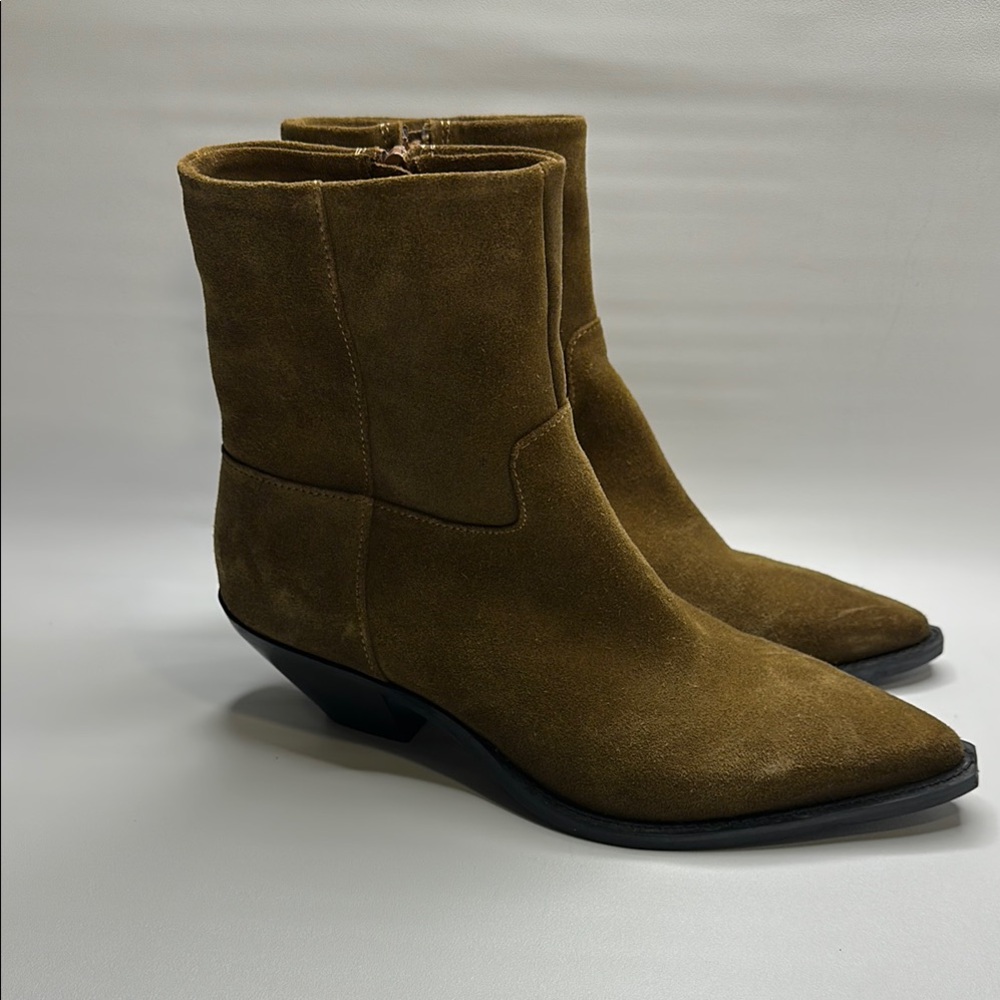 Brown Suede Ankle Boots - Picture 2 of 7